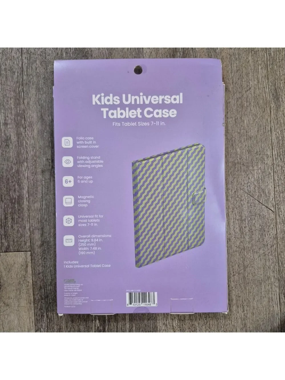 Kids Unbranded Universal Tablet Case 7-11in Purple Green Zigzag